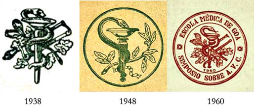 Modified logo on the cover of Arquivos over the decades